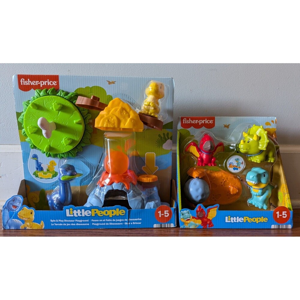 Fisher Price Little People Dinosaur Playsets Spin & Play Playgrou, Friendly NEW